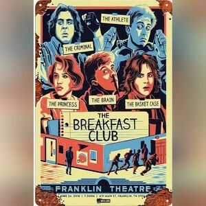 The Breakfast Club Movie Aluminum Decorative Sign